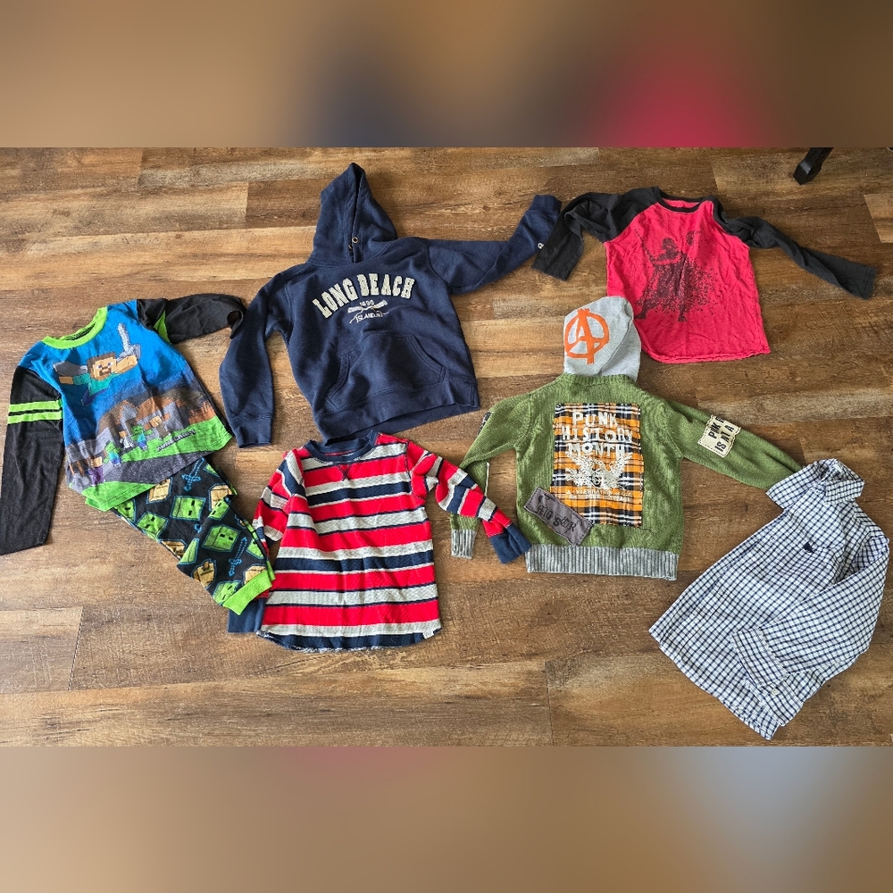 Kids Mixed Tops & Pajama Set - Navy, Red, Green, Blue All Size Small